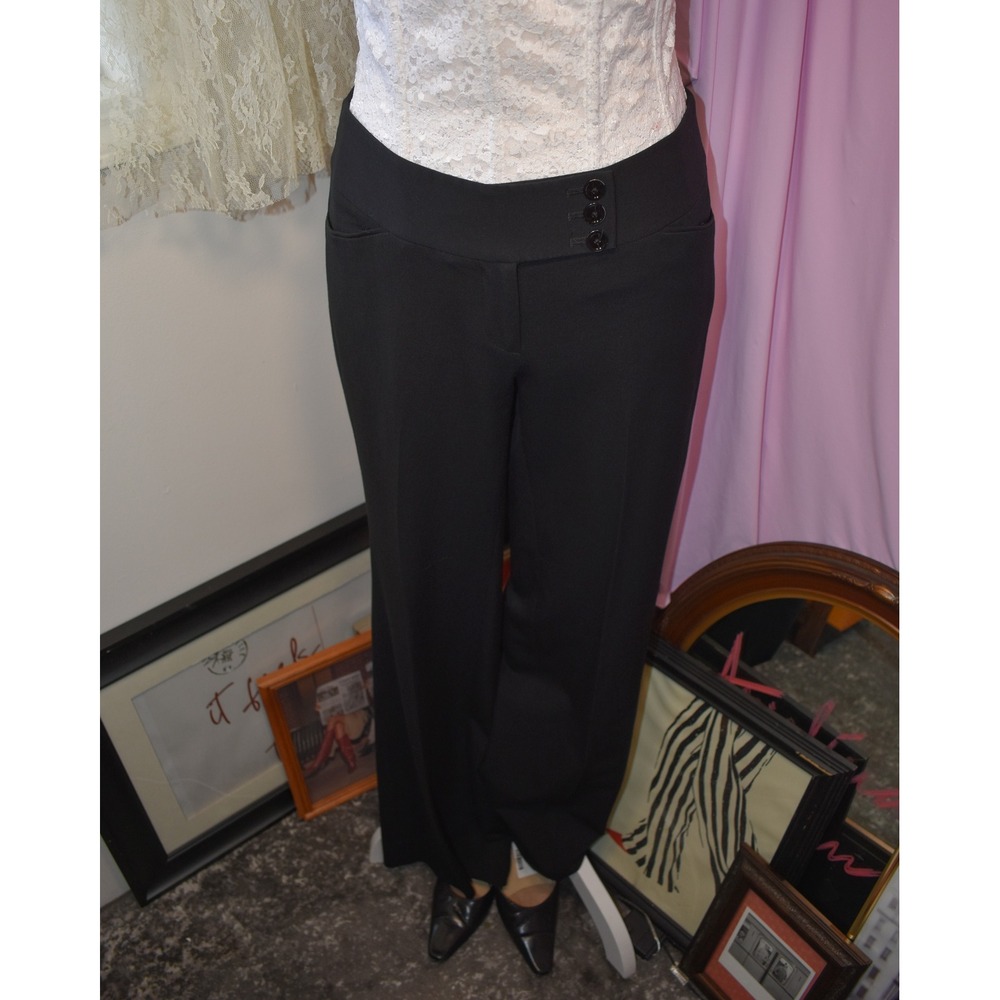 White House Black Market Legacy Low Rise Flare Leg Black Trousers Y2K Size 0R